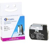 G&G Ruban d'étiquetage Couleur de ruban: blanc Couleur de police: noir 9 mm 8 m