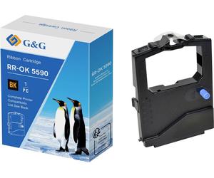 G&G Ruban encreur Largeur 8 mm, longueur 1,6 M, noir RR-OK-5590-BK-S-1.6MAdapté aux appareils de marque: OKInoir
