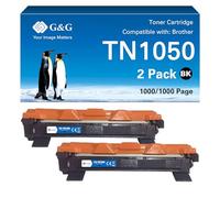 G&G Toner compatible avec Brother TN-1050 TN1050 pour Brother DCP-1510 DCP-1512 DCP-1612 DCP-1610 MFC-1910 MFC-1810 HL-1212 (2 noirs)