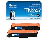 G&G Toner compatible avec Brother TN-243CMYK MFC-L3750CDW TN247 pour MFC-L3770CDW DCP-L3550CDW HL-L3210CW HL-L3230CDW HL-L3270CDW (2 noirs)