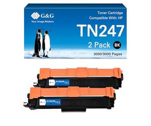 G&G Toner compatible avec Brother TN-243CMYK MFC-L3750CDW TN247 pour MFC-L3770CDW DCP-L3550CDW HL-L3210CW HL-L3230CDW HL-L3270CDW (2 noirs)