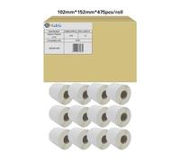G&G Zebra 800284-605 Lot de 12 Rouleaux de 475 étiquettes 5700/102 x 152 mm