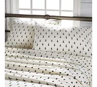 G.H. Bass Ensemble de draps en Flanelle 100% Coton, Drap Plat, Drap-Housse et 2 taies d'oreiller, pour très Grand lit, Vert forêt, 2D2215S4FG