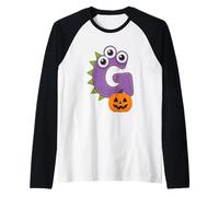 G Halloween Monstre Citrouille Lettre Fun Manche Raglan