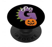 G Halloween Monstre Citrouille Lettre Fun PopSockets PopGrip Adhésif