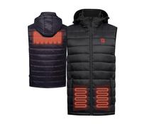 G-HEAT - Doudoune chauffante sans manches EVO - Mixte - Isolante - Légère - Capuche amovible. Usages : ville, sport, travail. Fournie avec batterie et câble de recharge