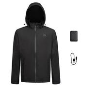 G-HEAT - Veste chauffante avec capuche - Mixte - Imperméable - Coupe-vent - Doublure polaire. Usages : ville, outdoor, travail, activités de plein air.. Fournis avec batterie et câble de recharge