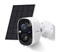 G-Homa Caméra Surveillance WiFi Extérieure sans Fil Solaire, Camera WiFi Batterie avec Vision Nocturne Couleur, Audio Bidirectionnel, Détection de Mouvement PIR, Sirène, Détection AI, IP65 étanche
