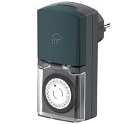 G-Homa Minuterie d'extérieur mécanique 24 heures avec sécurité enfant et couvercle de protection IP44 étanche pour lumières, pompes de piscine, décoration de Noël