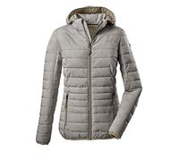 G.I.G.A. DX Uyaka Stripe Veste fonctionnelle décontractée pour femme aspect duvet avec capuche zippée amovible XS gris clair