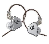 G.K GS10 - Écouteurs en métal 4BA+1DD - Technologie hybride HiFi - Basse - Écouteurs intra-auriculaires - Casque antibruit - Casque sport - Sans micro - Argenté