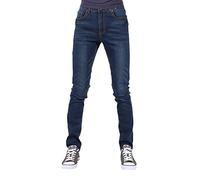 G-King Hommes Garçons Skinny Super Star Extensible Jeans Est Time Money Hip Hop - Bleu Moyen Délavé, 38 Longueur 81cm