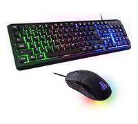 G-Lab Combo Iridium - Gamer-Tastatur und Maus mit LED-Hintergrundbeleuchtung Layout Allemand - QWERTZ Gaming-Tastatur USB Anti-Ghosting + 3200 DPI Gaming-Maus mit 6 Tasten - Gamer-Pack PC PS4