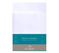Lalo 61700L - Un ensemble de correspondance comprenant 10 feuilles A5 100g et 5 enveloppes gommées 11,4x16,2 cm, Vélin de France, Blanc