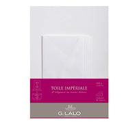 Lalo 63500L - Un ensemble de correspondance comprenant 10 feuilles A4 100g et 5 enveloppes gommées 11x22 cm, Toile impériale, Blanc