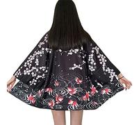 G-like Kimonos japonais pour femme Costume traditionnel Haori robe avec motif dragon antique Tokio Harajuku chemise de nuit peignoir vêtement de nuit, Poisson doré., taille unique