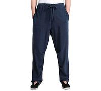 G-LIKE Kung Fu Training Pantalon en lin - Arts martiaux traditionnels chinois Wushu Taichi Wing Chun Harem Pantalon Homme Femme Pantalon Long Loisirs Printemps Pantalon de Sport Retro Style, bleu, L
