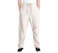G-LIKE Kung Fu Training Pantalon en lin - Arts martiaux traditionnels chinois Wushu Taichi Wing Chun Harem Pantalon Homme Femme Pantalon Long Loisirs Printemps Pantalon de Sport Retro Style, Blanc., M