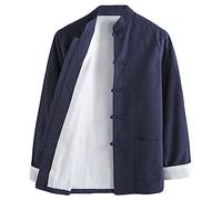 G-LIKE Manteaux de Kung Fu en coton pour homme, bleu, XXL