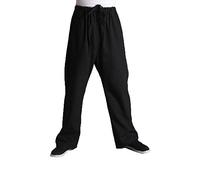 G-like Pantalon en coton pour homme Arts martiaux Kung Fu - Noir - 36-41