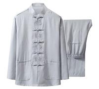 G-LIKE T-shirt Tai Chi - Taiji Qigong Arts Martiaux Wing Chun Shaolin Kung Fu Chemise d'entraînement Vêtements pour Seniors Débutants Hommes Femmes Arthrite - Gris - Taille M