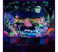 G-LIKE Tapisseries Néon Trippy Réactives aux UV, Tapisserie Murale Lumineuse sous la Lumière UV pour Chambre, Fête, Plage, Salon