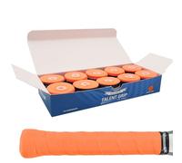 G-Lueck Lot de 10 bandelettes de Tennis (très adhérentes) | Épaisseur 0,50-0,60 mm | Surgrip pour Raquettes de Badminton de Squash et Kicker avec Bande de Fermeture autocollante (Corail (Orange))