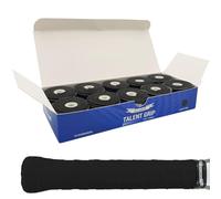 G-Lueck Lot de 10 bandelettes de Tennis (très adhérentes) | Épaisseur 0,50-0,60 mm | Surgrip pour Raquettes de Badminton de Squash et Kicker avec Bande de Fermeture autocollante (Noir)