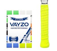 G-Lueck Vayzo Overgrip pour Raquette de Padel et Tennis perforé, surgrip antidérapant et Absorbant la Transpiration, pour Badminton, Squash et Pickleball (Mix, Lot de 12)