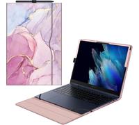 G-Marble PU Leather Wallet Case for Samsung Galaxy Book2 Pro 360 NP950QED/Galaxy NP950XED/Galaxy Book NP950QDB/Galaxy NP950XDB 15.6