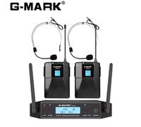 G-MARK de microphone sans fil GLXD4 Système UHF professionnel pour déterminer le micro et le micro Bodypack pour le spectacle sur scène,l'église de fête à la maison - Type 2B-Headset-EU