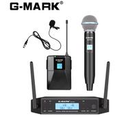 G-MARK de microphone sans fil GLXD4 Système UHF professionnel pour déterminer le micro et le micro Bodypack pour le spectacle sur scène,l'église de fête à la maison - Type 1H1B-Lavalier-EU
