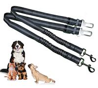 G-MOTIONS PARENCE - 2 x Laisses Ceinture de Sécurité avec Absorption des Chocs et Mousqueton Elastique Reglable pour Chien - Chat, Harnais Animaux de Compagnie pour Les sièges de Voiture Chien Voiture