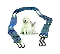 G-MOTIONS PARENCE - Laisse Ceinture de Sécurité pour Chien/Chat/Harnais Animaux de Compagnie pour Les sièges de Voiture- Noir (2 laisses Couleur Bleu)