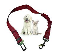 G-MOTIONS PARENCE - Laisse Ceinture de Sécurité pour Chien/Chat/Harnais Animaux de Compagnie pour Les sièges de Voiture- Noir (Rouge)