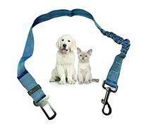 G-MOTIONS PARENCE - Laisse Ceinture de Sécurité pour Chien/Chat/Harnais Animaux de Compagnie pour Les sièges de Voiture- Noir (Bleu)