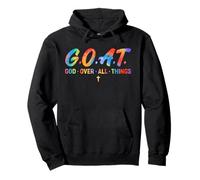 G.O.A.T. God Over All Things Texte hippie humoristique Sweat à Capuche