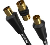 G-PLUG Câble d’Antenne TV 3m - Câble Coaxial Mâle-Mâle avec Connecteurs RF Plaqués Or - Transmission HD Ultra-Claire - Compatible Satellite, TNT, Décodeur, Amplificateur, Parabole