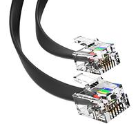 G-PLUG Câble RJ11 pour Téléphone Fixe et Câble Téléphone Fixe RJ11 à RJ11 - Connexions Fluides et Claires de Qualité - Cordon Téléphone Durable à 4 Broches de Contact Plaquées Or (Noir, 2m)