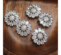 G-RUI Lot de 5 boutons de luxe en cristal de strass pour vêtements à coudre sur des boutons décoratifs en oxyde de zirconium pour manteaux, boutons à coudre DIY broches décoration