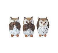 G&S Set 3 Chouettes de la Sagesse, Modèle Bahia, Petite, H 9 cm