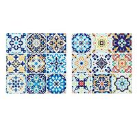 G&S Set de 2 Dessous de Plat Rétro, Motifs Carreaux de ciment, L 20 cm