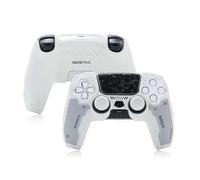 G.S.TAC Ensemble de coques de manette tactiques compatibles avec PS5, coque en silicone antidérapante, compatible avec manette de PS5, 2 poignées de pouce et 2 autocollants, compatible avec Monster