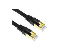 G-Shield 10m Câble Ethernet Cat7 RJ45 LAN Réseau Plat Blindé Haute Vitesse Patch Internet Gigabit 10Gbps 600mhz 10 Mètre Noir