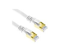 G-Shield 10m Câble Ethernet Cat7 RJ45 LAN Réseau Plat Blindé Haute Vitesse Patch Internet Gigabit 10Gbps 600mhz 10 Mètre Blanc