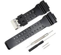 G-Shock Bracelet de rechange pour Casio G-Shock GLS-8900/GW-8900/GA-110/GA-100C/GA-120/GD-110/GLS-100, Noir , 22 cm x 16 mm