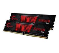 G.Skill AEGIS - DDR4 - kit - 32 Go: 2 x 16 Go - DIMM 288 broches - 3200 MHz / PC4-25600 - CL16 - 1.35 V - mémoire sans tampon - non ECC Noir avec design géométrique rouge et gris (AEGIS DDR4) G