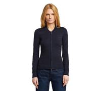 G-STAR 8719965012981 3D Biker Knit Slim Full Zip Knit WMN, Multicolore (DK Black/Osaka Blue D26723-c259-h705), S