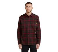 G-STAR Bristum 2.0 Slim Shirt, Multicolore (Port Red Toby Check D23553-d748-h521), L Hommes