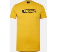 G-star Distressed Old School Logo T- Shirt Dk Lemon Très petit Male